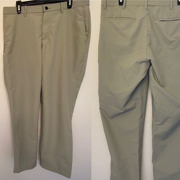 Banana Republic tan stretch Chino khaki work golf Pants 34x30 - Picture 1 of 14